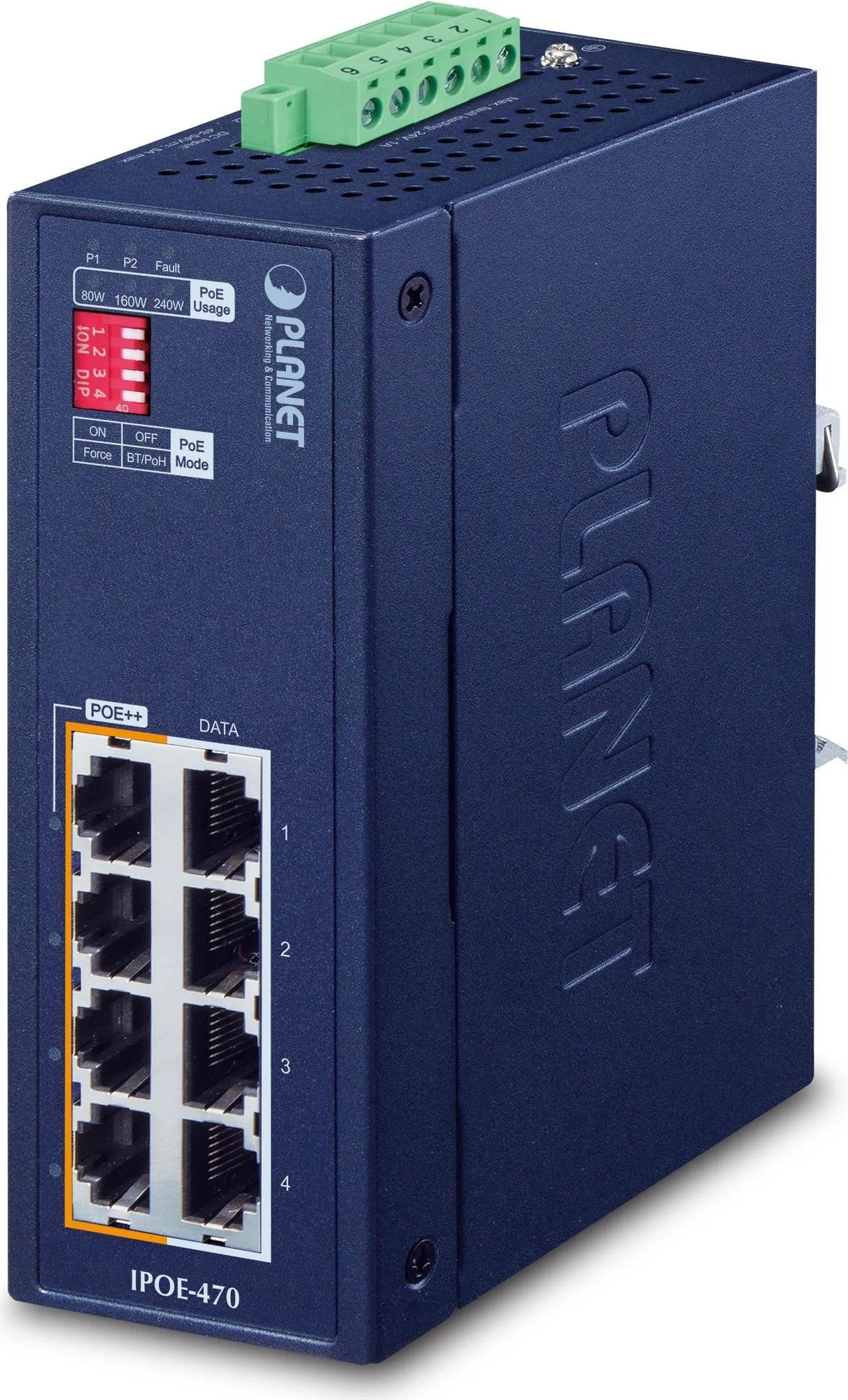 Planet IPOE-470 Switch Ethernet Gigabit Industriale a 8 Porte con PoE