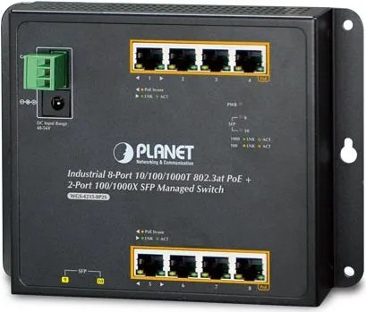 PLANET WGS-4215-8P2S switch di rete Gestito Gigabit Ethernet (10/100/1000) Supporto Power over Ethernet (PoE) Nero