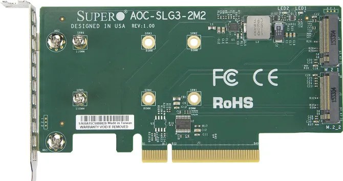 Supermicro AOC-SLG3-2M2 scheda di interfaccia e adattatore Interno M.2