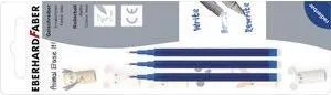Refill per penna roller gel cancellabile Eberhard Faber Animal - blu - in blister conf. da 3 pezzi - 582153