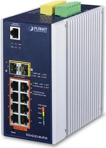 PLANET IGS-6325-8UP2S switch di rete Gestito L3 Gigabit Ethernet (10/100/1000) Supporto Power over Ethernet (PoE) Alluminio, Nero