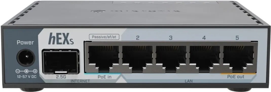 Mikrotik hEX S (versione 2025) con RouterOS L4, case da scrivania