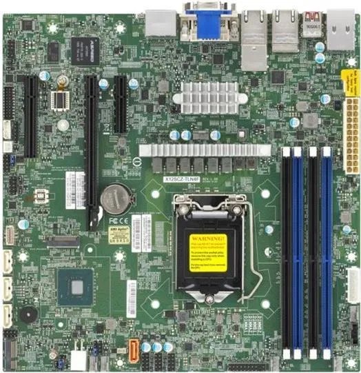 Supermicro MBD-X12SCZ-TLN4F-B X12SCZ-TLN4F,Micro ATX,Comet Lake PCH W480,LGA1200,1 PCI