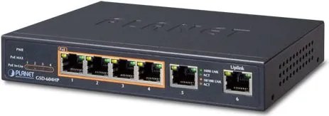 PLANET GSD-604HP switch di rete Non gestito Gigabit Ethernet (10/100/1000) Supporto Power over Ethernet (PoE) Blu