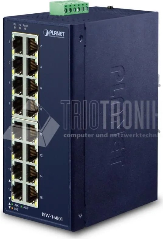 PLANET ISW-1600T switch di rete Non gestito Fast Ethernet (10/100) Blu