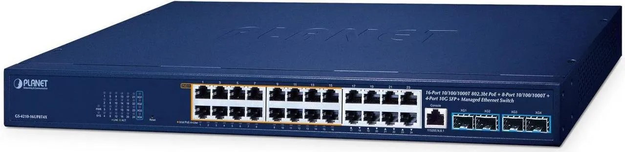 PLANET GS-4210-16UP8T4X switch di rete Gestito L2/L4 Gigabit Ethernet (10/100/1000)