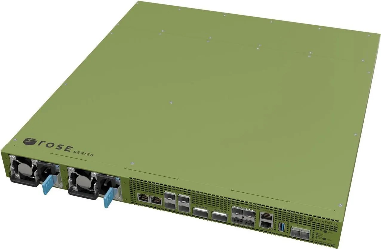 Mikrotik Data Server, 2x 100G QSFP28, 4x 25G SFP28, 4x SFP+, 2x 10GbE, 1x GbE, 2x M.2 SATA, 20x PCI-e, 2x USB, ROSv7, L6