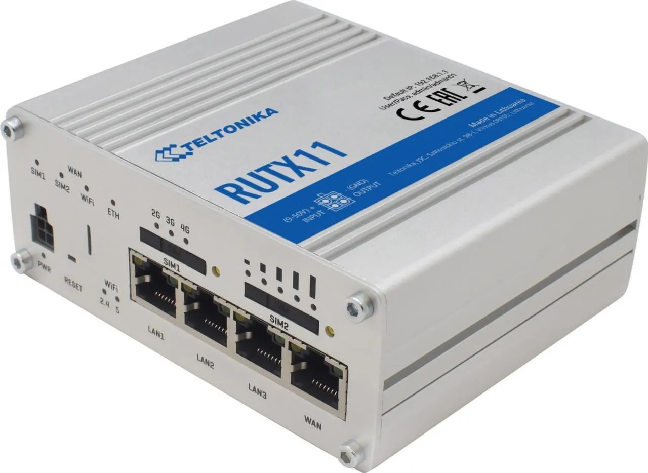 Teltonika RUTX11 router wireless Gigabit Ethernet Dual-band (2.4 GHz/5 GHz) 4G Grigio