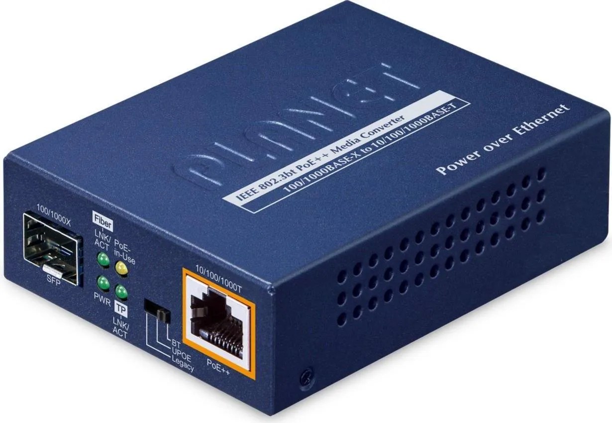 PLANET 1-Port 100/1000X SFP to convertitore multimediale di rete Blu