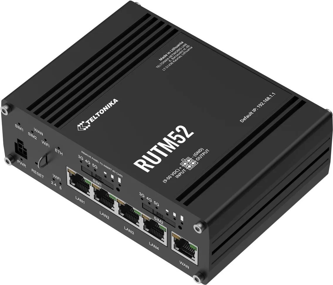 Teltonika RUTM52100000 Router Wi-Fi Dual-Band 5G con Ethernet Gigabit e Sicurezza Avanzata