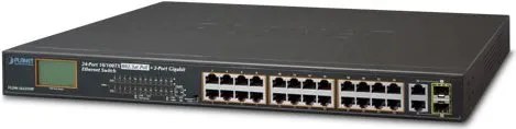 PLANET FGSW-2622VHP switch di rete Non gestito L2 Fast Ethernet (10/100) Supporto Power over Ethernet (PoE) 1U Blu