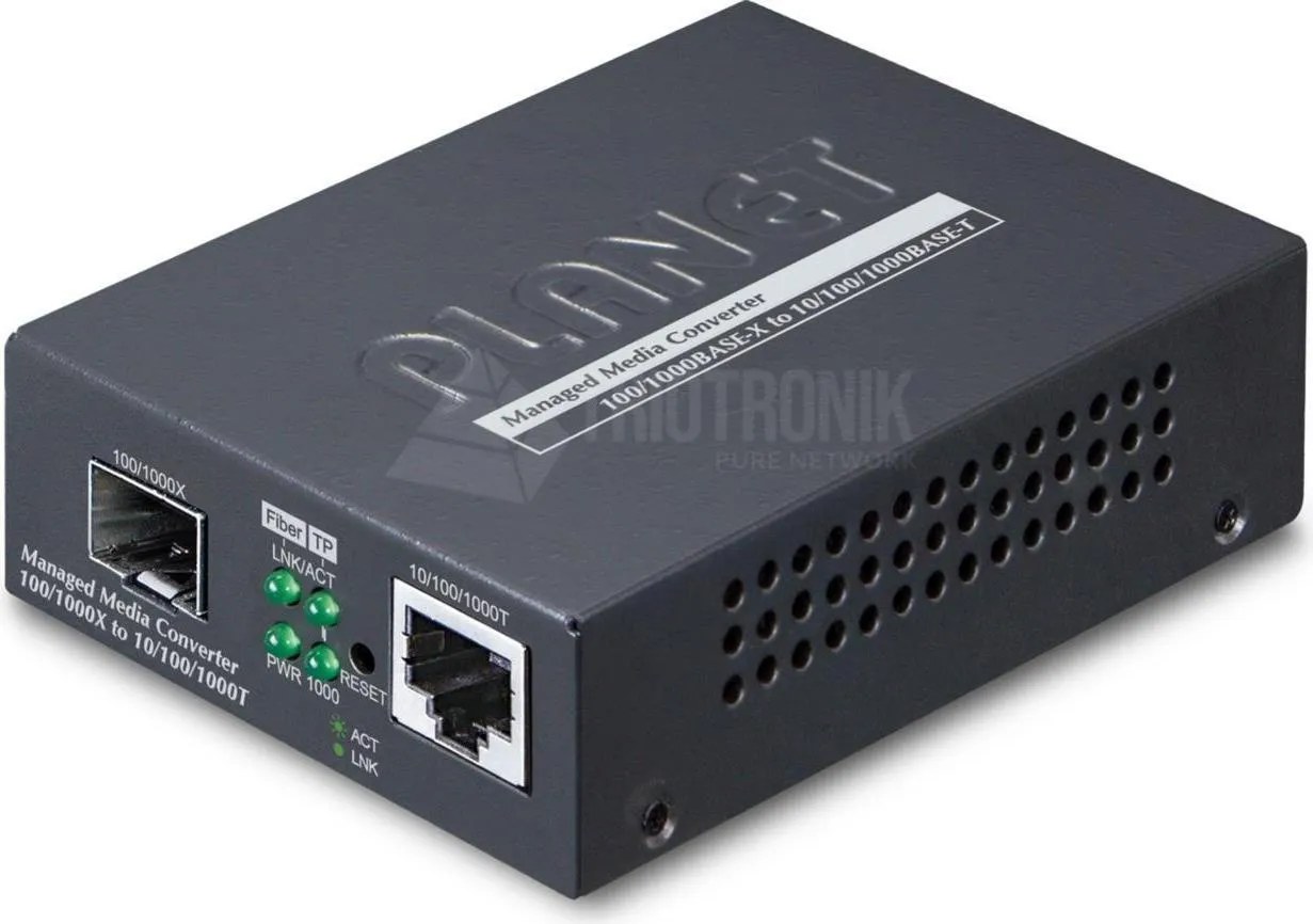 PLANET Web/SNMP Man convertitore multimediale di rete Nero
