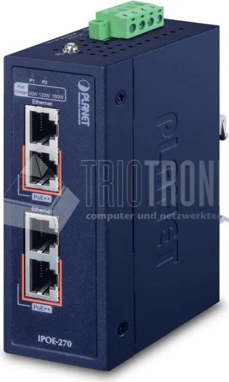 PLANET IPOE-270 switch di rete Supporto Power over Ethernet (PoE) Blu