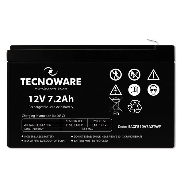 TECNOWARE BATTERIA ERMETICA AL PIOMBO 12V 7.2Ah PER …