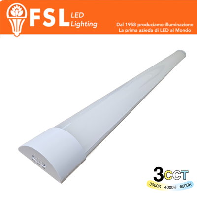 PLAFONIERA LINEARE LED 18W 60CM - 3 IN 1 CCT (3000-4000-6500K)