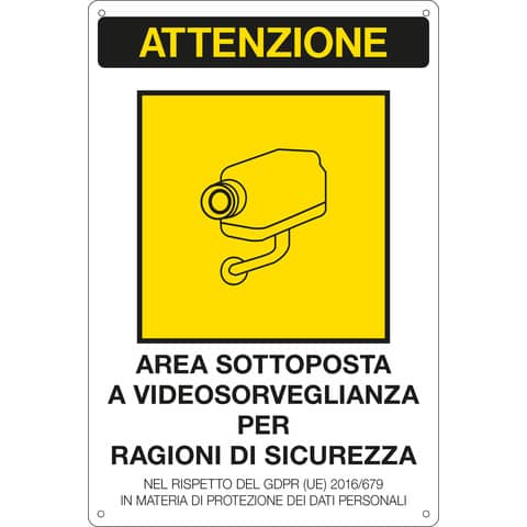 Cartello segnalatore - 20x30 cm - AREA SOTTOPOSTA …
