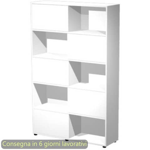 Libreria alta Tetris a 5 ripiani ante scorrevoli …