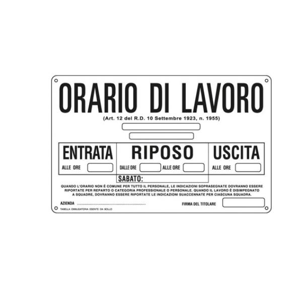 MARKIN SEGN. ALLUM 300X200MM ORARIO LAV
