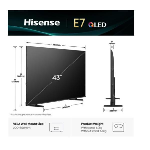 Hisense E7Q 43E79Q, 109,2 cm (43?), 3840 x …