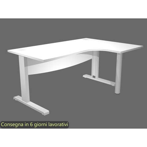 Scrivania compact Agorà - fianco dx metallico - …