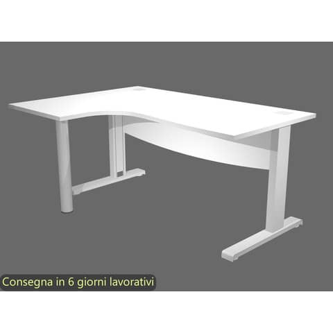 Scrivania compact Agorà - fianco sx metallico - …
