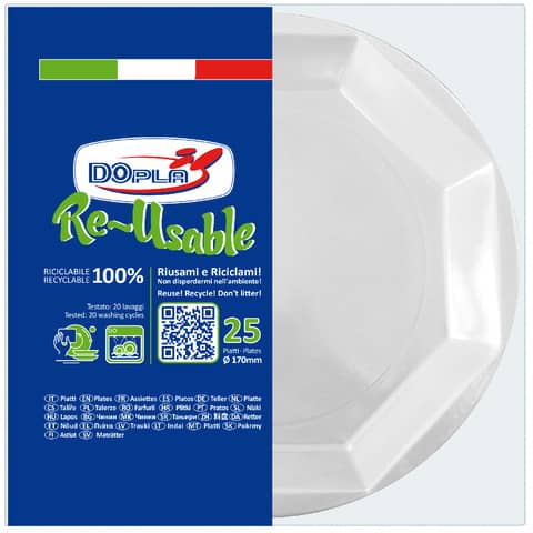 Piatto frutta riutilizzabile - ottagonale - diametro 17 …