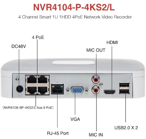 DAHUA NVR4108-P-4KS3