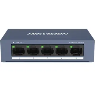 HIKVISION DS-3E0105-O SWITCH NON GESTITO L2 - 5 PORTE FAST ETHERNET 10/100 DESKTOP IN METALLO BLU