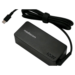 MEDIACOM MD-A180 OFFRE <B>POTENZA IN USCITA</B> DI 65 W E <B>PROTEZIONE DA SOVRACCARICO</B> PER I TUOI COMPUTER PORTATILI. CAVO DI 1,8 M INCLUSO.