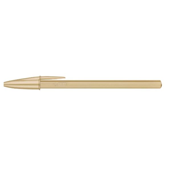 Scatola 20 penna sfera Cristal GlacE' fusto oro …