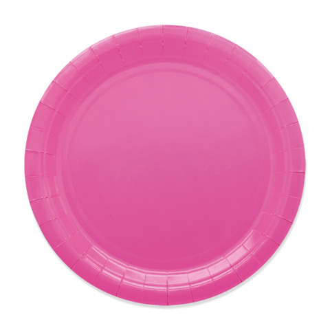 25 piatti piani D24cm Ecocolor biodegradabile fucsia Big Party
