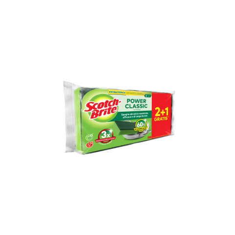PACK 2+1 Spugne abrasive Power Classic antibatterica SCOTCH …
