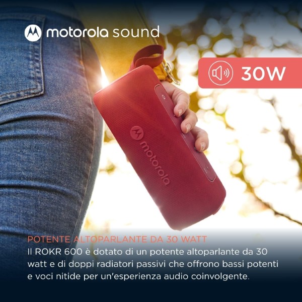 ALTOPARLANTE 30W WIRELESS BLUETOOTH MOTOROLA ROKR 600 ROSSO