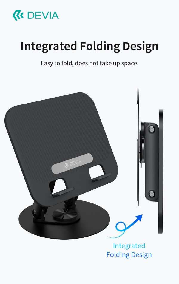 SUPPORTO PIEGHEVOLE CON ROTAZIONE A 360Â° PER TABLET E LAPTOP