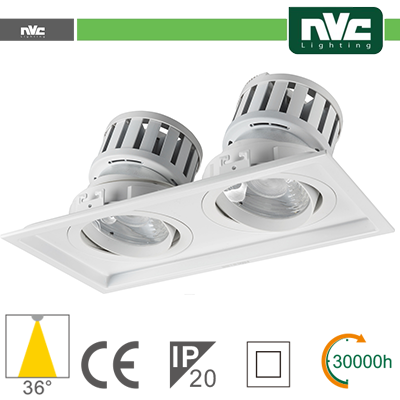 INCASSO MULTI LAMPADA - 48W(2X24W) 3000K 4270LM >36Â° PF95