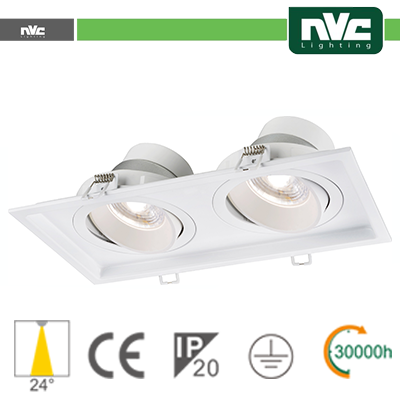 INCASSO MULTI LAMPADA - 18W (2X9W) 3000K 1440LM >24Â°