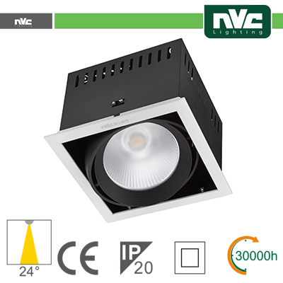 INCASSO MULTI LAMPADA - 24W(1X24W) 3000K 2100LM>24Â° CRI90