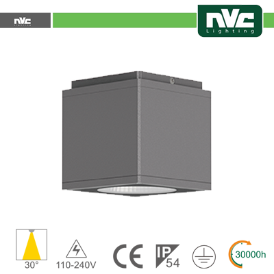 DOWNLIGHT CUBO LED IP54 DA SOFFITTO - 12W 960LM 3000K 85Â°