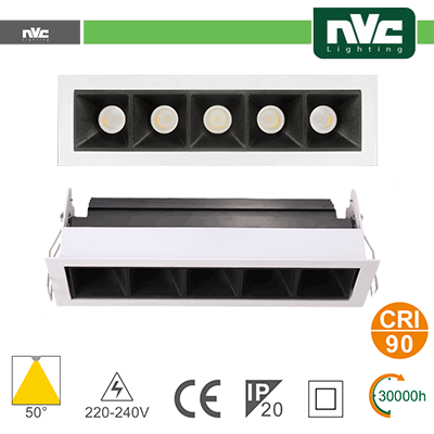 INCASSO MULTI LAMPADA - 5X3W 970LM 4000K 50Â° >90CRI