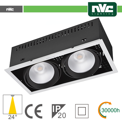 INCASSO MULTI LAMPADA - 48W(2X24W) 4000K 3500LM>24Â° CRI90