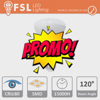 R63 - 8W 6500K 630LM >120Âº 63X102MM CRI80 E27 25.000H