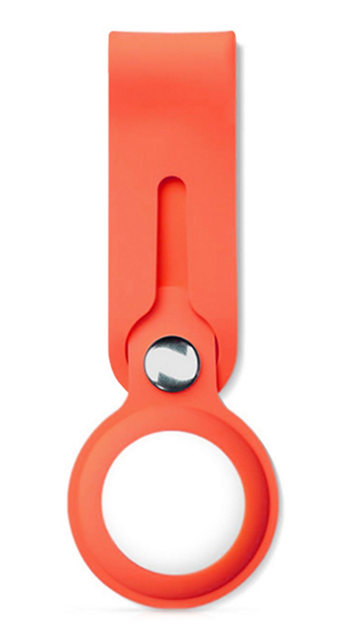 CINGHIETTA IN SILICONE SUPPORTO PER AIRTAG APPLE ARANCIO