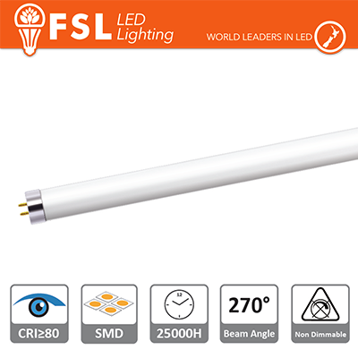 T5 LED TUBO VETRO - 8W 700LM 4000K G5 PF0.5 SIZE:570X21MM
