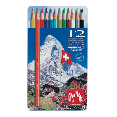 Matite colorate Prismalo Aquarelle - mina fine 2,95mm - Caran D'ache - astuccio 12 pastelli colorati