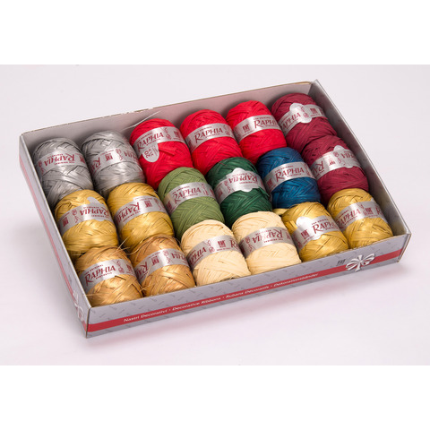 Bobine nastro Raphia - colori assortiti Christmas - …