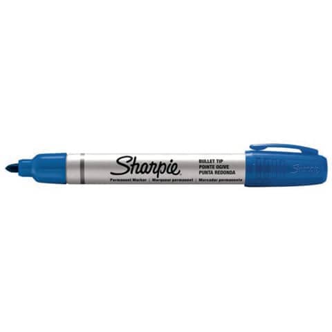 Marcatore permanente Small Metal barrel - punta tonda 1,0mm - blu - Sharpie