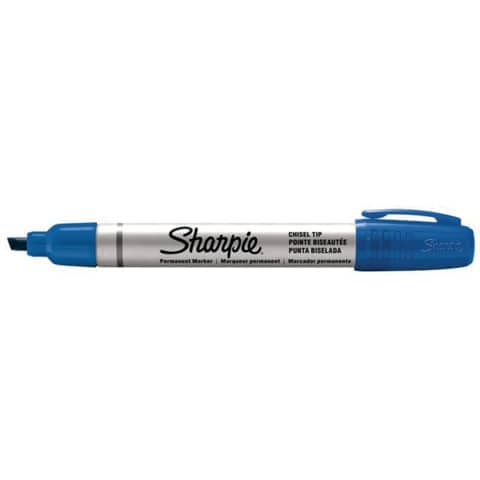 Marcatore permanente Small Metal barrel - punta a scalpello 1,00-4,00mm - blu - Sharpie
