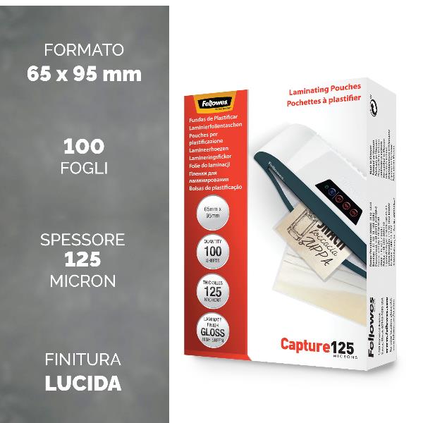 Fellowes Laminating Pouches Capture 125 micron - 64 …