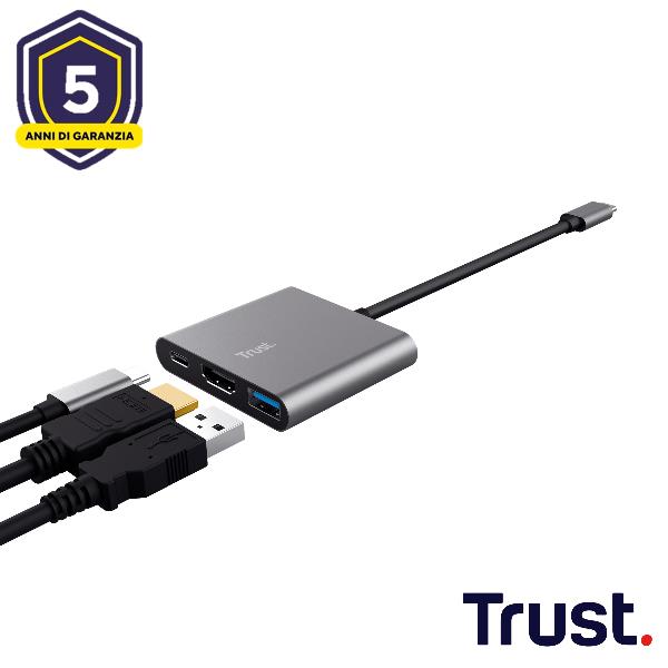 Trust Dalyx 3-in-1 Multiport USB-C Adapter - Docking …