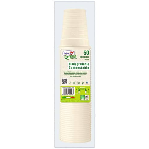 Bicchieri biodegradabili - Mater-Bi - 200 ml - …